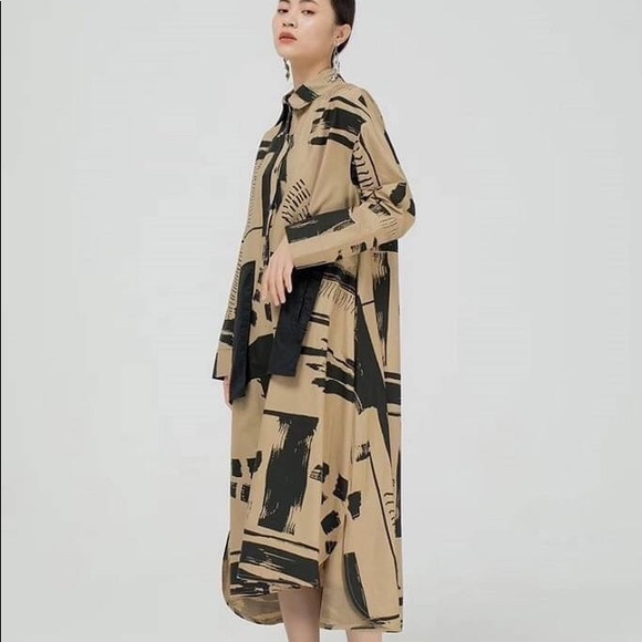 Dresses & Skirts - Printed dress 3678 - tan